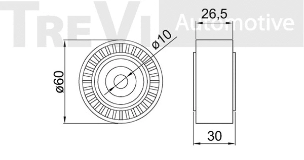 Deflection/Guide Pulley, V-ribbed belt