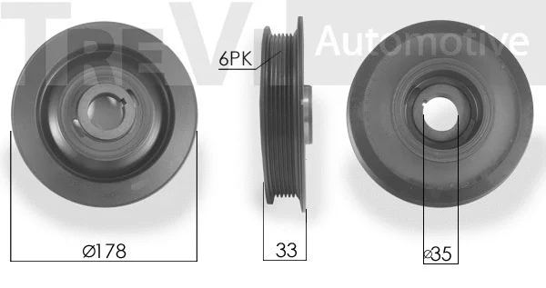 Belt Pulley, crankshaft (PC1018)