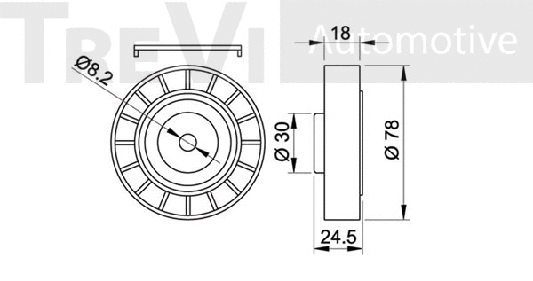 Deflection/Guide Pulley, V-ribbed belt