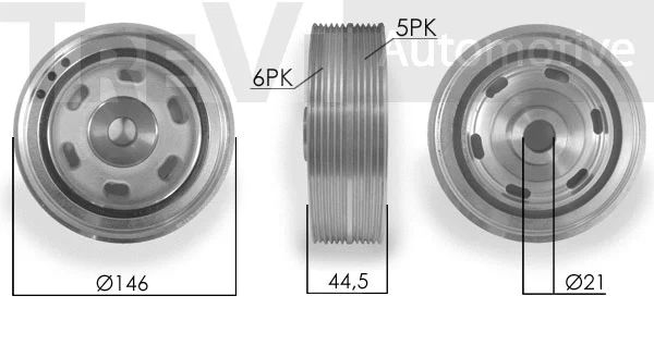 Belt Pulley, crankshaft (PC1044)