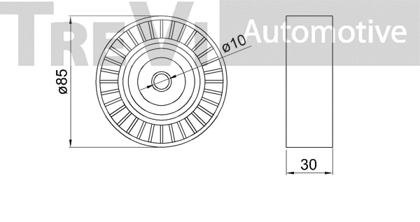 Deflection/Guide Pulley, V-ribbed belt
