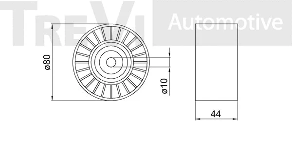 Deflection/Guide Pulley, V-ribbed belt