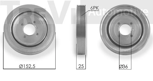 Belt Pulley, crankshaft (PC1078)
