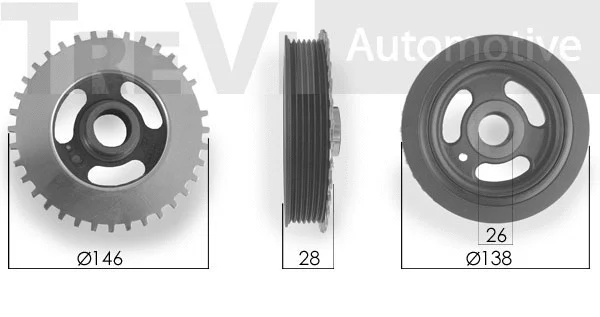 Belt Pulley, crankshaft (PC1120)