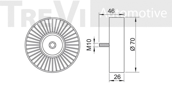 Deflection/Guide Pulley, V-ribbed belt