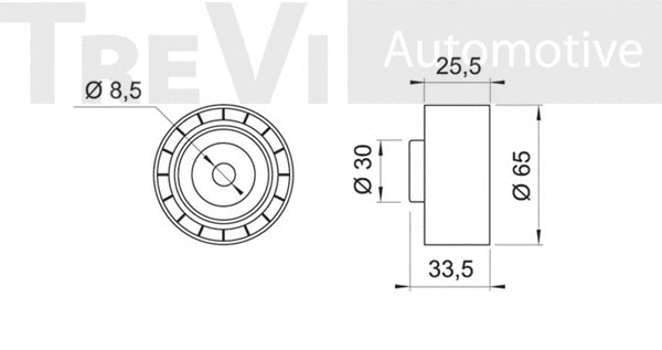 Deflection/Guide Pulley, V-ribbed belt