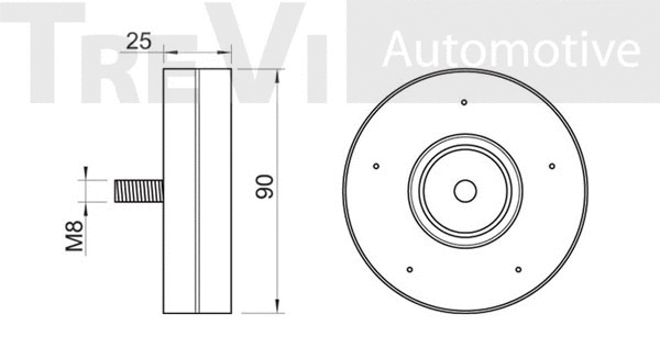 Deflection/Guide Pulley, V-ribbed belt