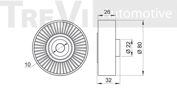 Deflection/Guide Pulley, V-ribbed belt