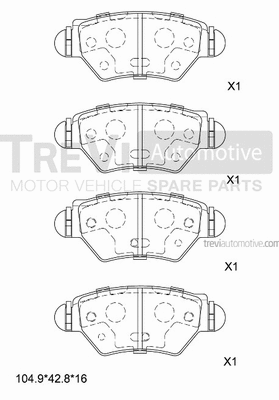 Brake Pad Set, disc brake (PF1052)