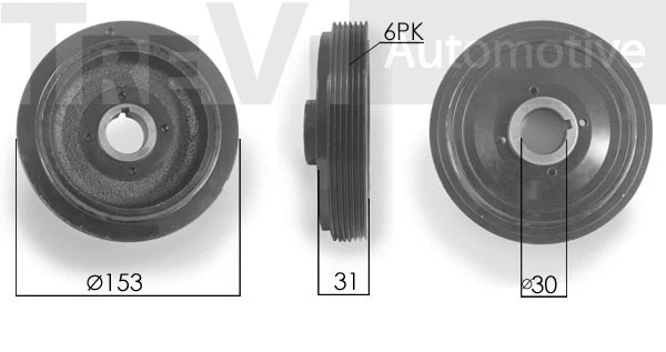 Belt Pulley, crankshaft (PC1059)