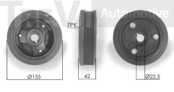Belt Pulley, crankshaft (PC1032)