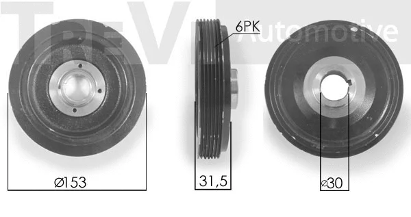 Belt Pulley, crankshaft (PC1060)