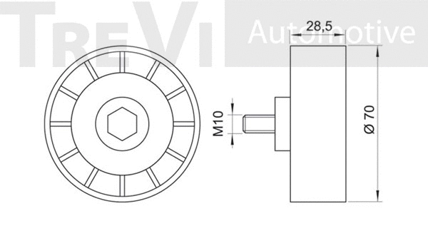 Deflection/Guide Pulley, V-ribbed belt