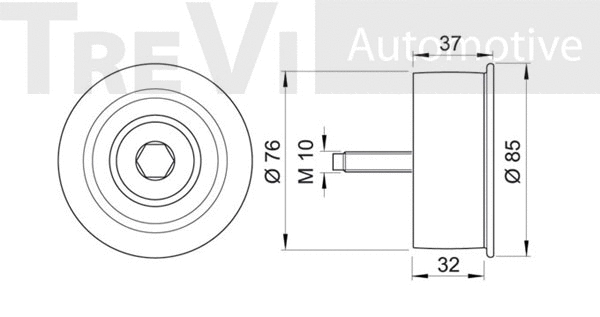 Deflection/Guide Pulley, V-ribbed belt