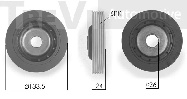 Belt Pulley, crankshaft (PC1213)