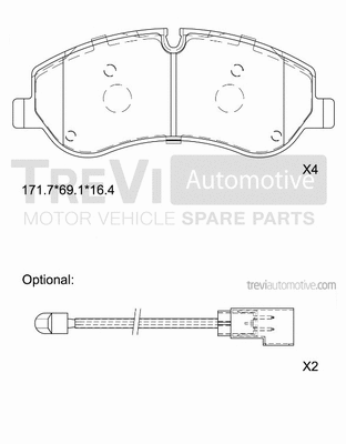 Brake Pad Set, disc brake (PF1672)