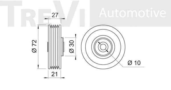 Deflection/Guide Pulley, V-ribbed belt