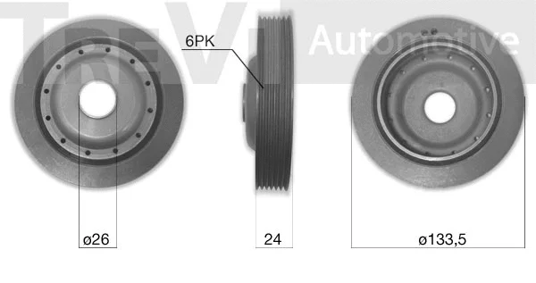 Belt Pulley, crankshaft (PC1219)