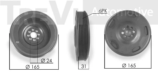 Belt Pulley, crankshaft (PC1232)