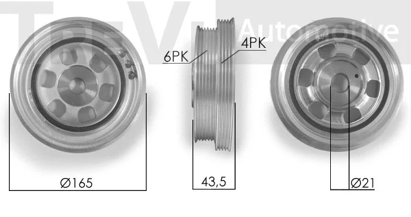 Belt Pulley, crankshaft (PC1068)