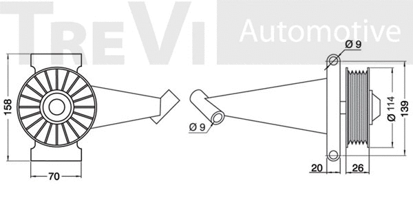 Deflection/Guide Pulley, V-ribbed belt