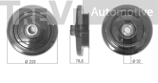 Belt Pulley, crankshaft (PC1264)