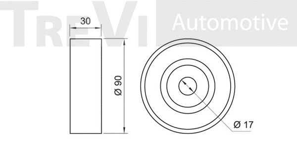 Deflection/Guide Pulley, V-ribbed belt