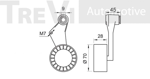 Tensioner Pulley, V-ribbed belt