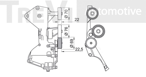 Tensioner Lever, V-ribbed belt