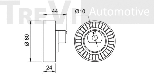 Deflection/Guide Pulley, V-ribbed belt