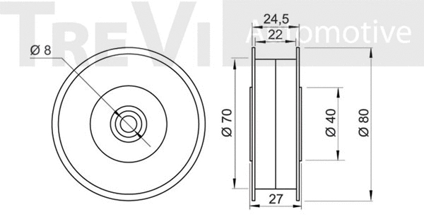 Deflection/Guide Pulley, V-ribbed belt