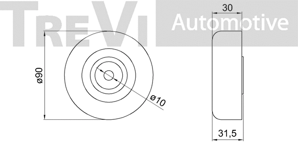 Deflection/Guide Pulley, V-ribbed belt