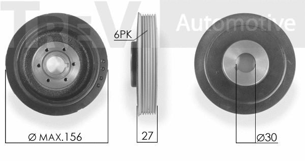 Belt Pulley, crankshaft (PC1118)