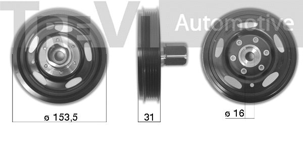 Belt Pulley, crankshaft (PC1261)