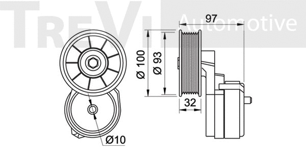 Tensioner Lever, V-ribbed belt