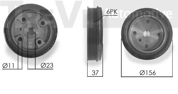 Belt Pulley, crankshaft (PC1159)