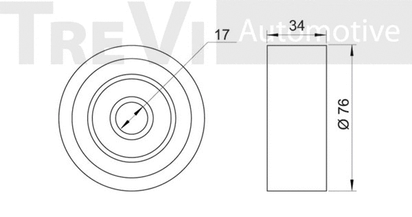 Deflection/Guide Pulley, V-ribbed belt