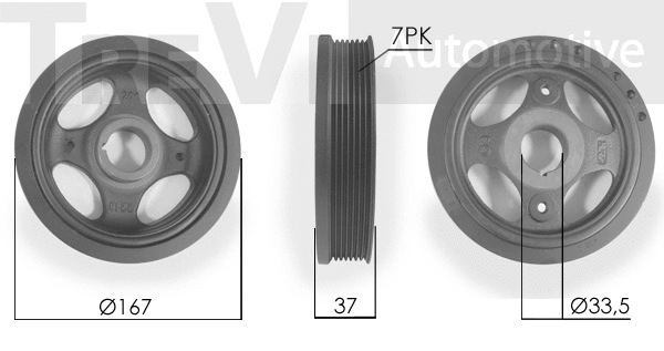Belt Pulley, crankshaft (PC1104)