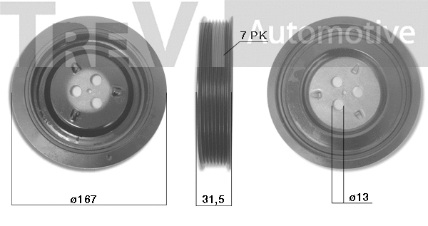 Belt Pulley, crankshaft (PC1047)