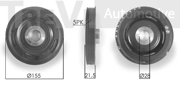 Belt Pulley, crankshaft (PC1035)