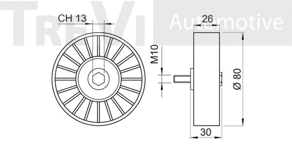 Deflection/Guide Pulley, V-ribbed belt