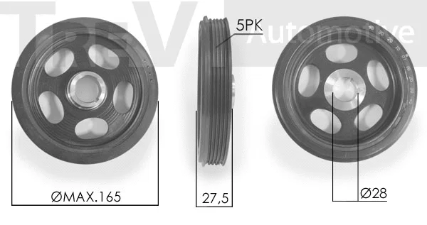 Belt Pulley, crankshaft (PC1229)