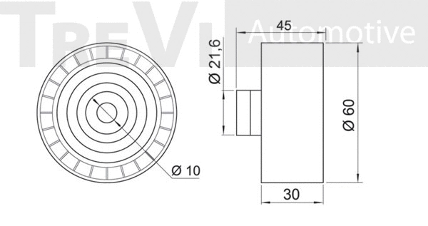 Deflection/Guide Pulley, V-ribbed belt