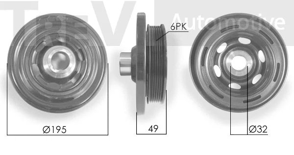 Belt Pulley, crankshaft (PC1227)