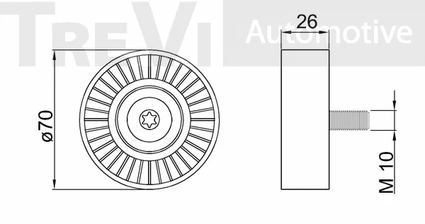 Deflection/Guide Pulley, V-ribbed belt