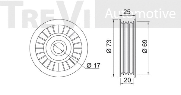 Deflection/Guide Pulley, V-ribbed belt