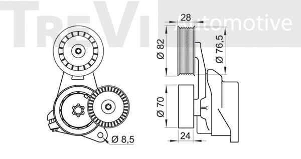 Tensioner Lever, V-ribbed belt