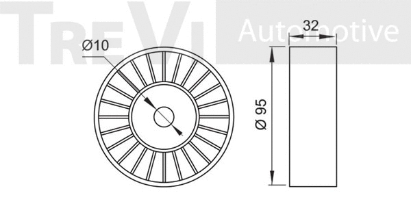 Deflection/Guide Pulley, V-ribbed belt