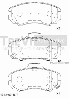 Brake Pad Set, disc brake (PF1244)