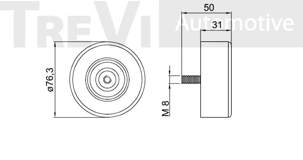 Deflection/Guide Pulley, V-ribbed belt